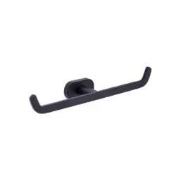 Inda Black - Double Toilet Roll Holder Without Lid
