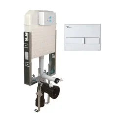 VISAM SLIM 80 TWO-STAGE Flush-mounted Cistern HANGING WC SEAT + KARINE TWO-STAGE MATTE CHROME PANEL
